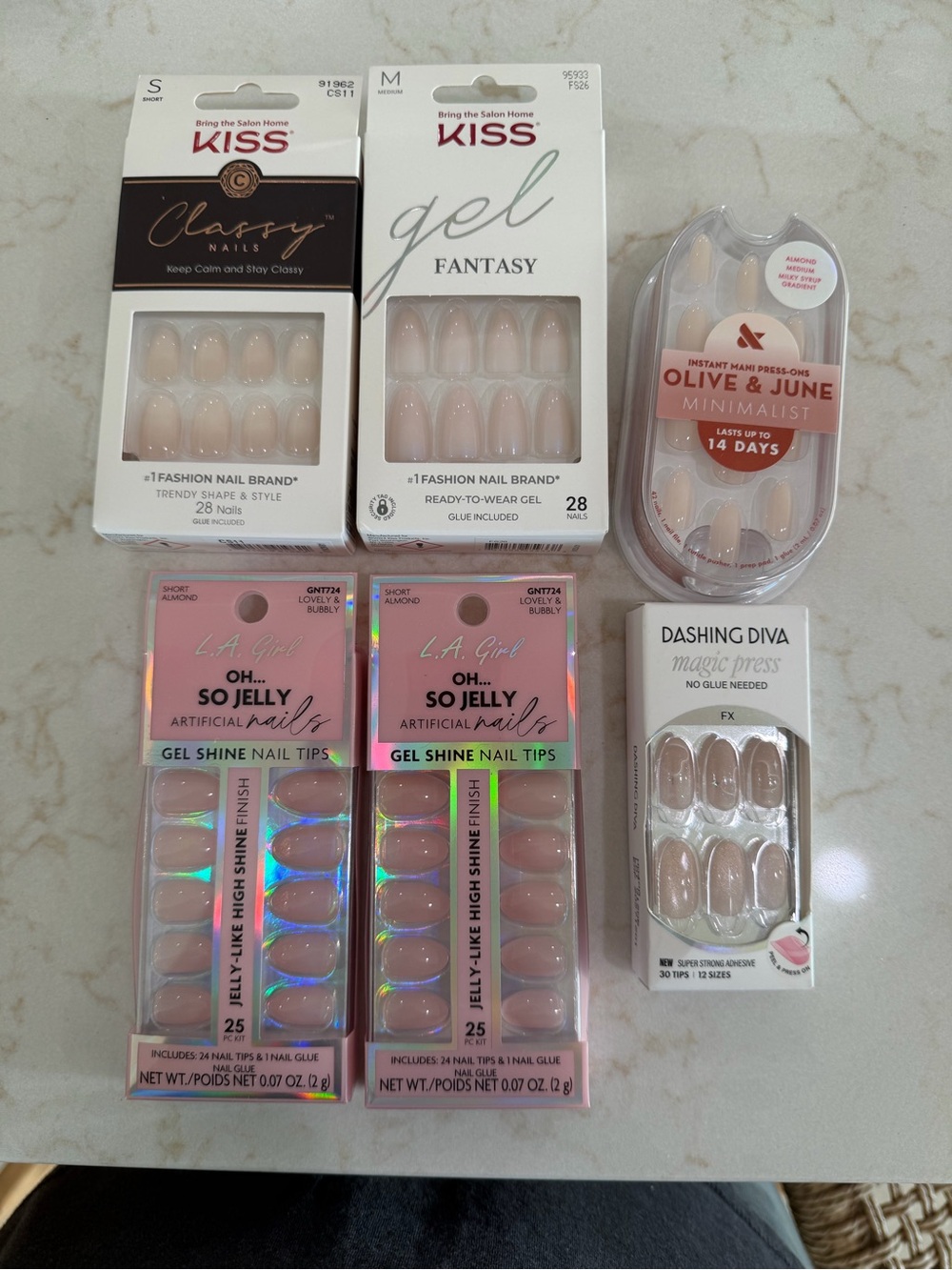 Assorted Kiss and LA Girl Gel Press-On Nails